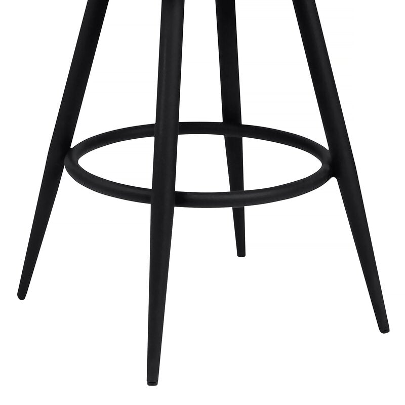 Adelita Swivel Bar Stool with Arms in Faux Leather and Metal