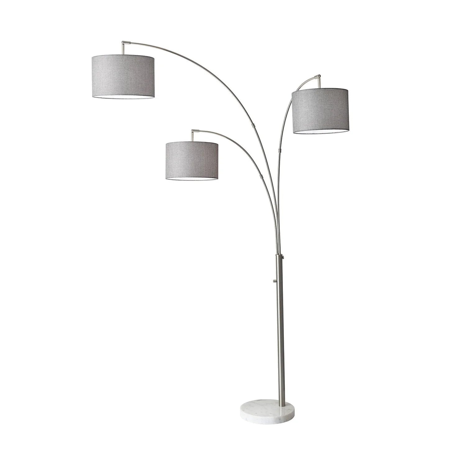 Bowery 3-Arm Arc Lamp Brushed Steel
