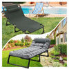 Adjustable 4-Position Folding Lounge Chair, Camping Cot Bed with Pillow & Thicked Mattress