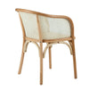 Santiago Coastal Beach Beige Wood Frame Cane Back Rattan Seat Armchair