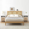 Ail Modern Wooden Platform Bed Frame Queen Size with Natural Rattan Headboard - Queen