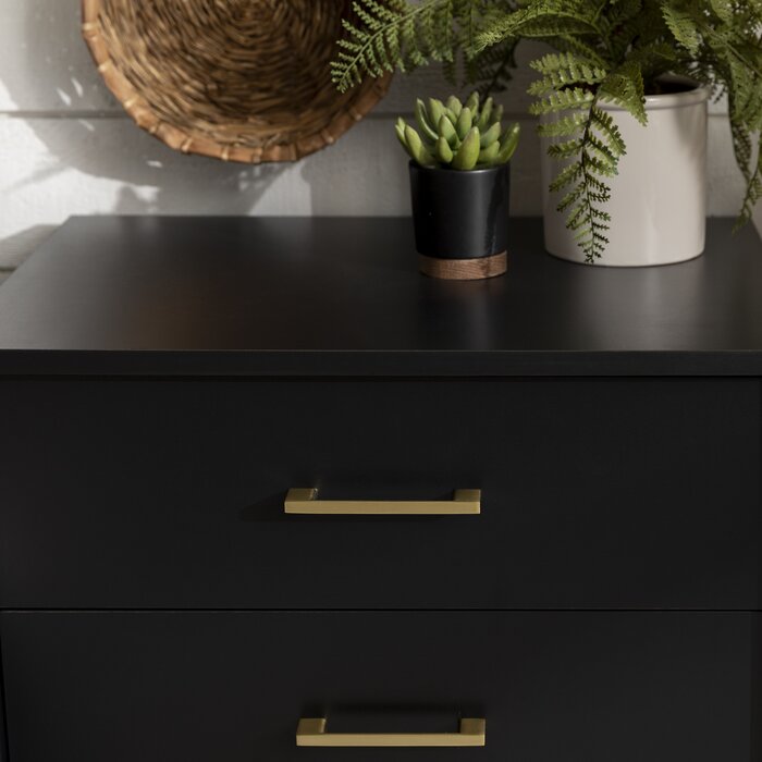 Black Ailisa Manufactured Wood Nightstand