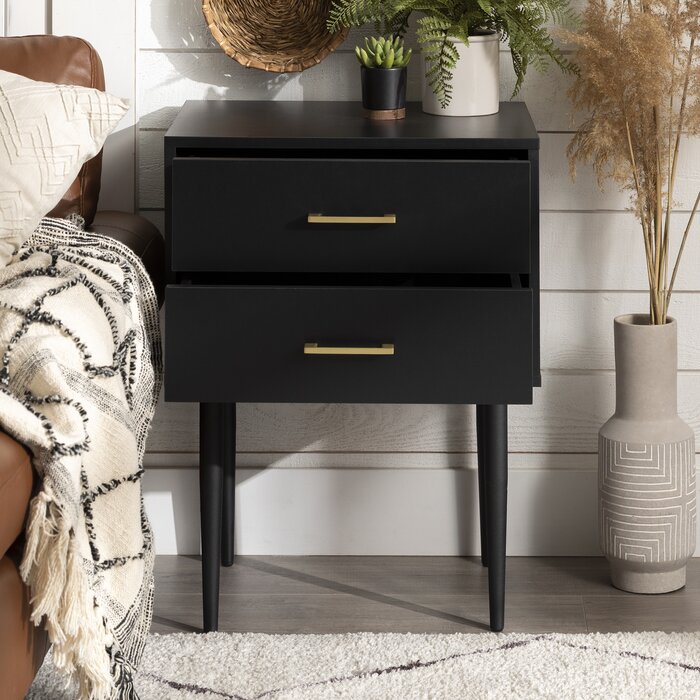 Black Ailisa Manufactured Wood Nightstand