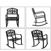 Black Akshara Metal Outdoor Rocking Chair