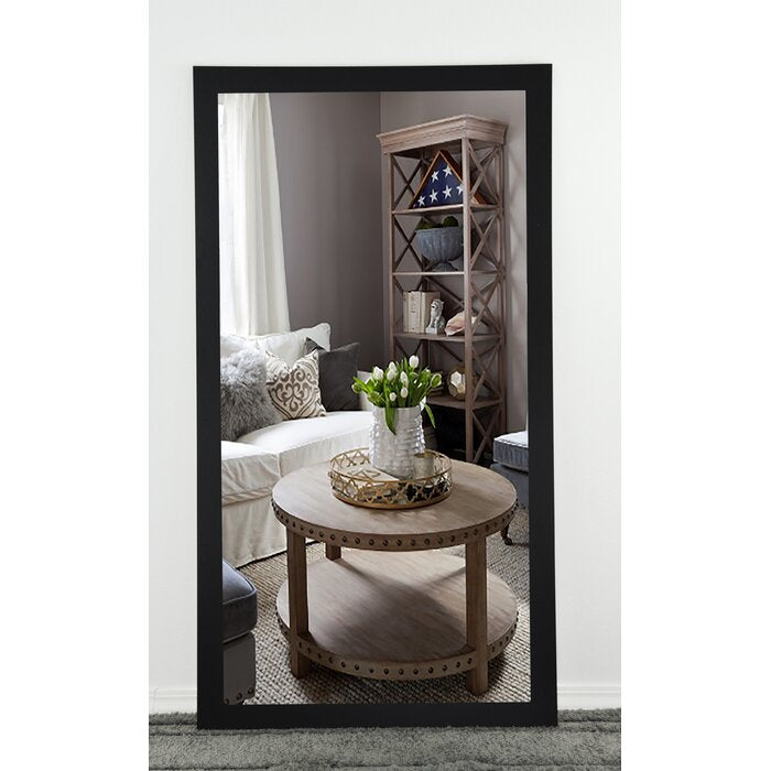Black Alcime Rectangle Wood Mirror