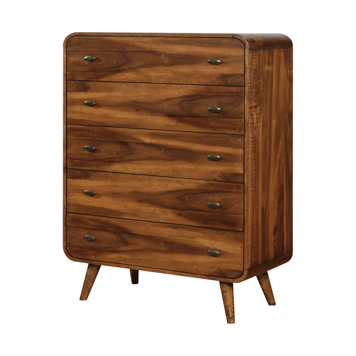 Aleksiejus 5 Drawer 35.35'' W Chest in Dark Walnut SHOWROOM ITEM