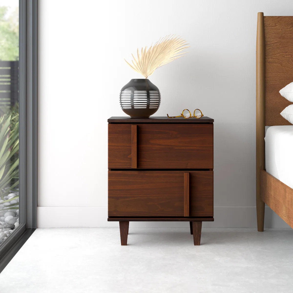 Aleyana 2-Drawer Solid Wood Nightstand SHOWROOM ITEM