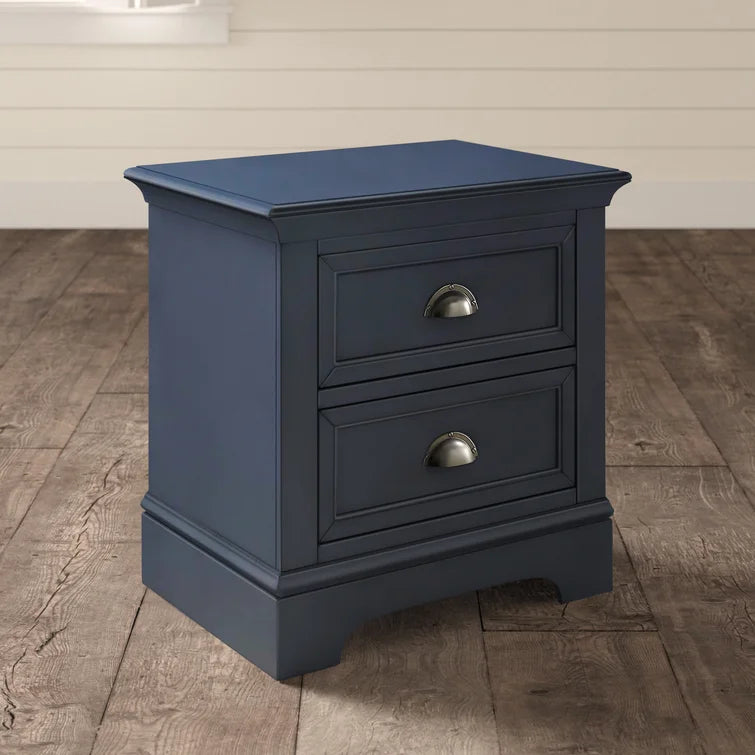 Blue Alicea Solid + Manufactured Wood Nightstand