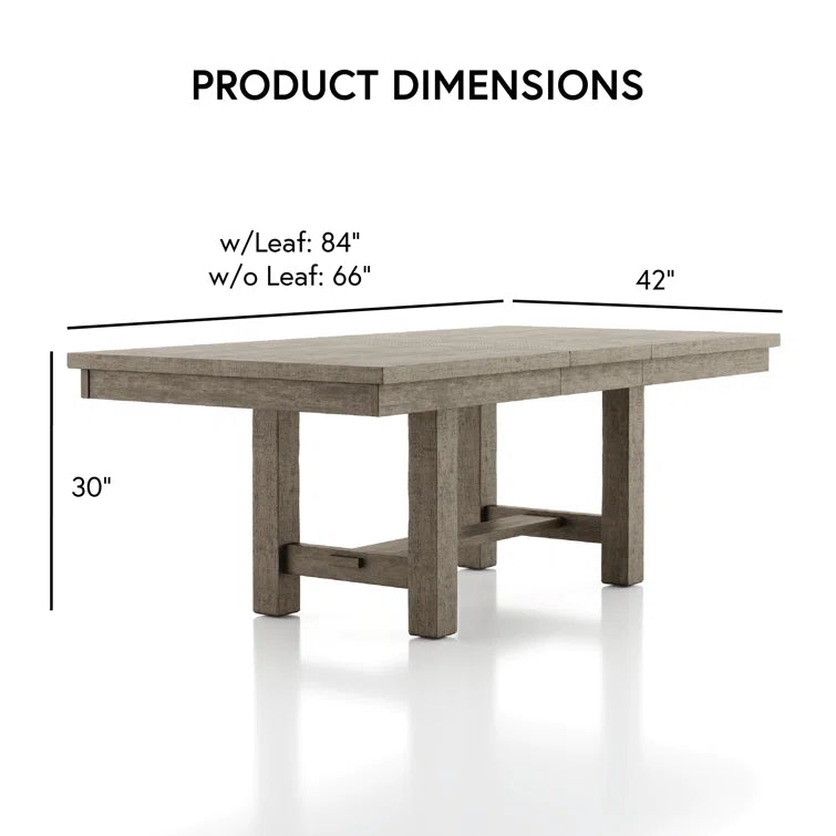 Allivia Extendable Solid Wood Base Dining Table