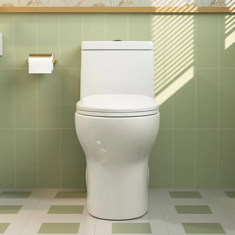 Black Ally Standard Bathroom Toielt, Modern Toilet with Comfort Chair Height Floor Mounted(Seat Included)