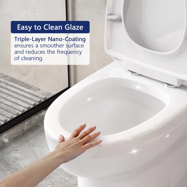 Black Ally Standard Bathroom Toielt, Modern Toilet with Comfort Chair Height Floor Mounted(Seat Included)