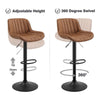 SET OF 2 Almeida Swivel Adjustable Height Bar Stool