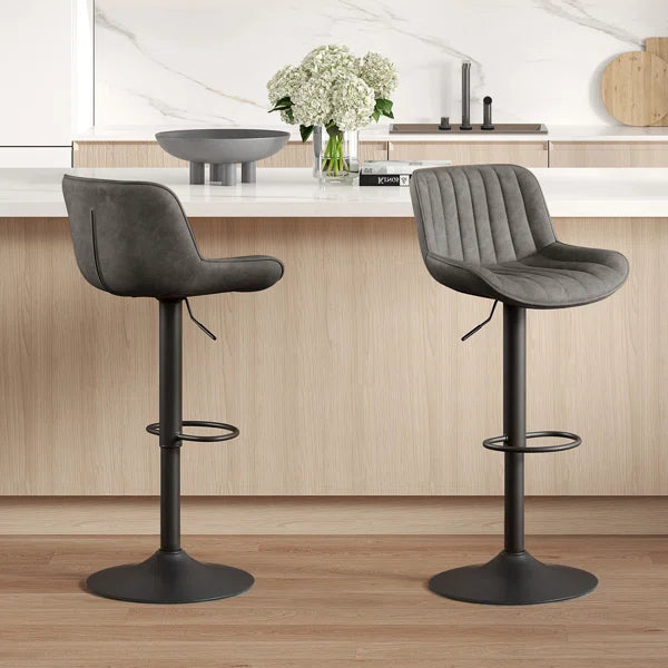 1-Piece Almeida Swivel Upholstered Adjustable Height Bar & Counter Stool with Metal Frame