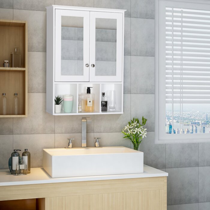 White Alom Wall Bathroom Cabinet