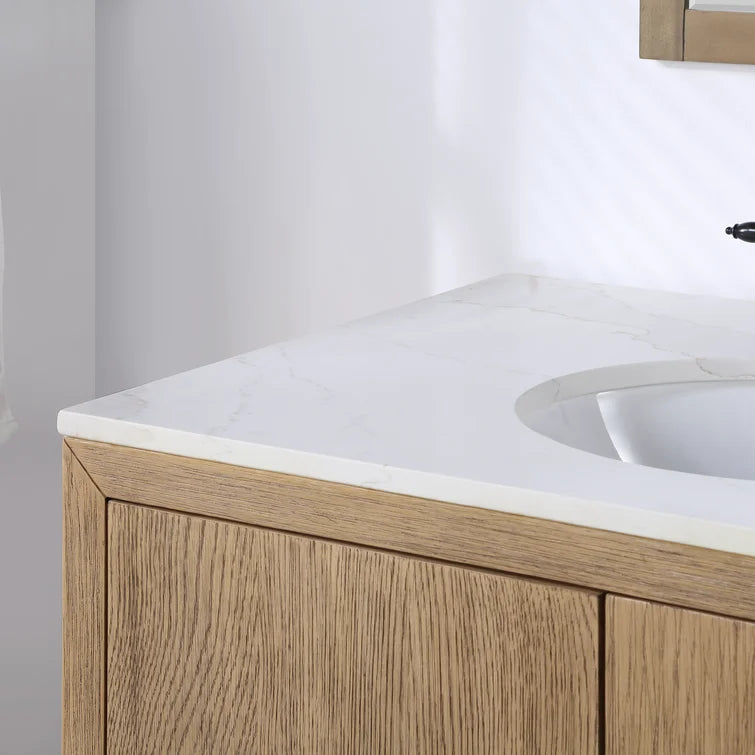 Alsup Single Bathroom Vanity with Quartz Top, 36”