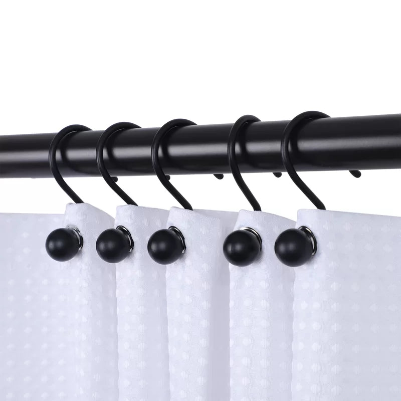 Black Aluminum Rust Resistant Shower Curtain Hook (Set of 12)
