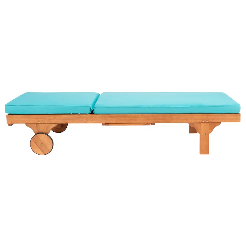 Sol 72 Alvah Outdoor Eucalyptus Chaise Lounge with Table Salvage