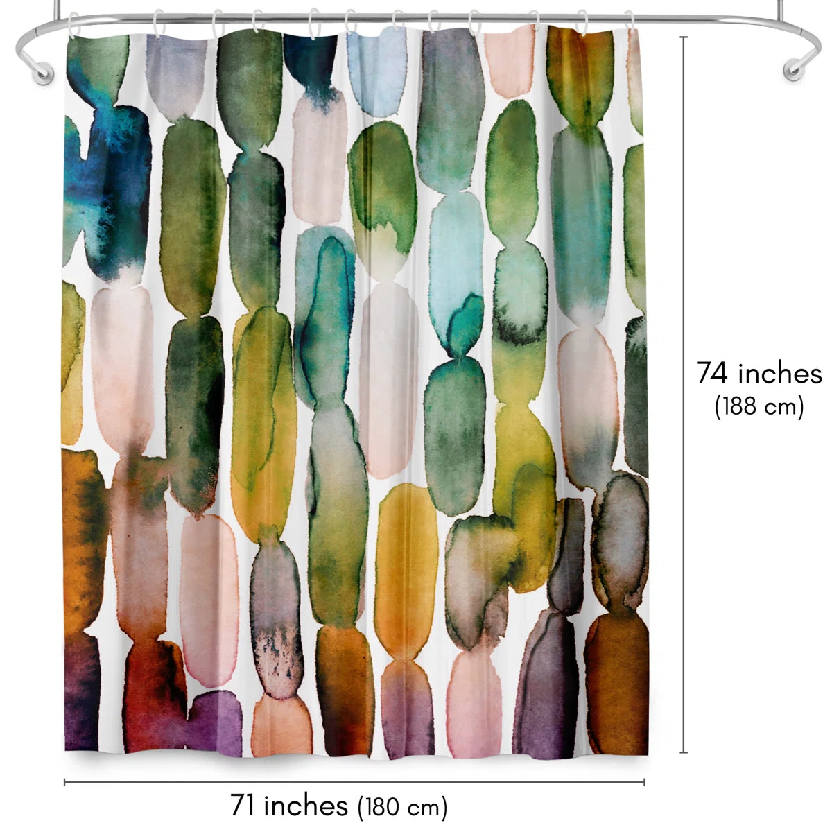 Americanflat Shower Curtain - Abstract Design - Watercolor Strokes by Lisa Nohren