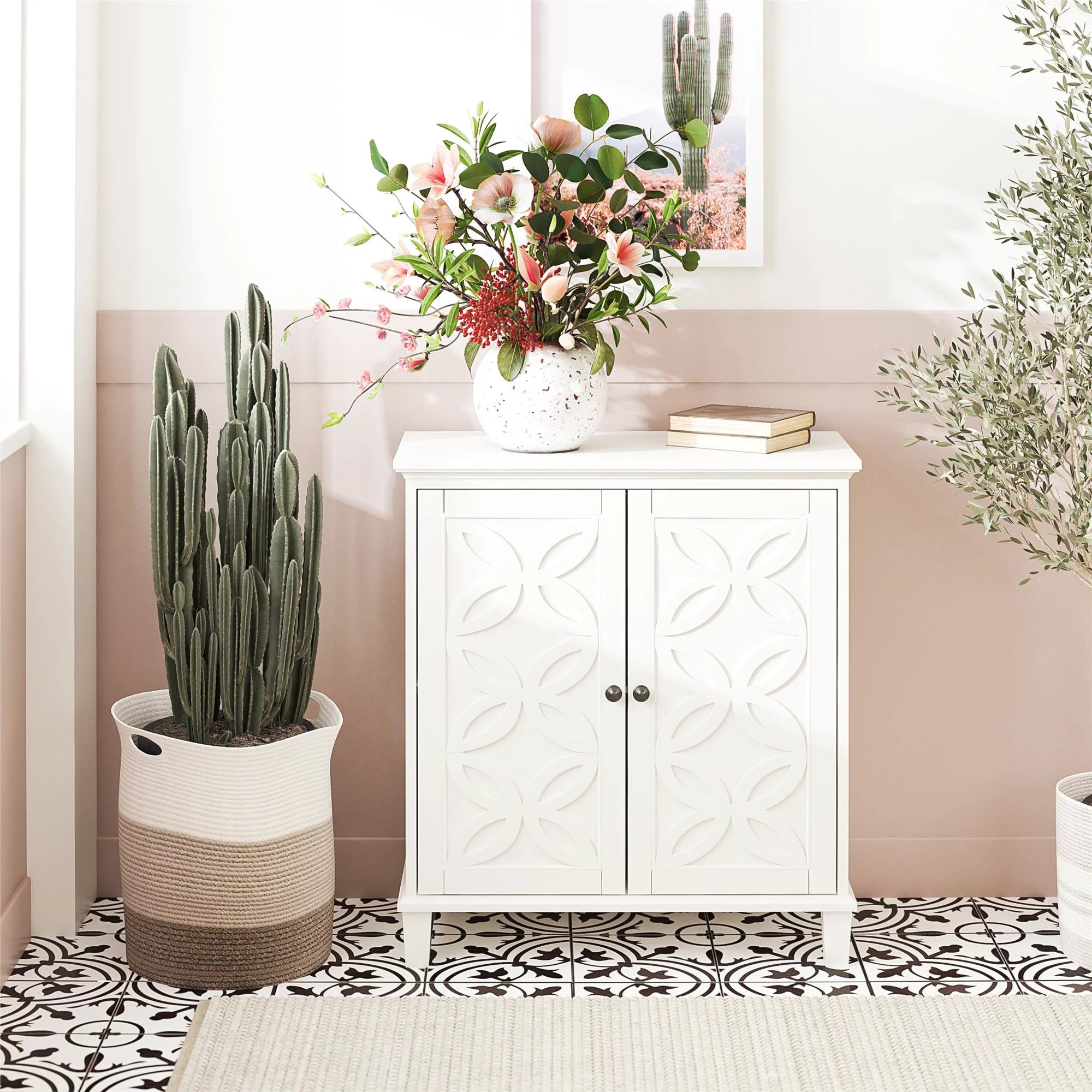 Branwen Double Door Accent Cabinet, White