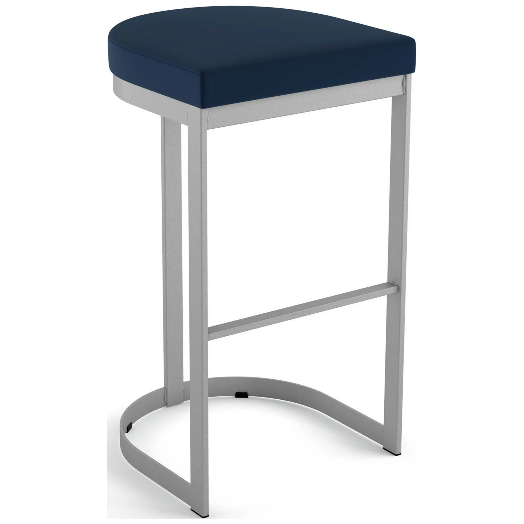 Lester Counter Stool - Blue Polyurethane / Shiny Grey Metal