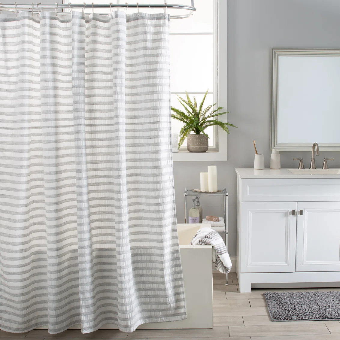 Amrit Striped Shower Curtain