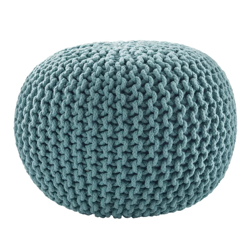 Wide Round Pouf Ottoman