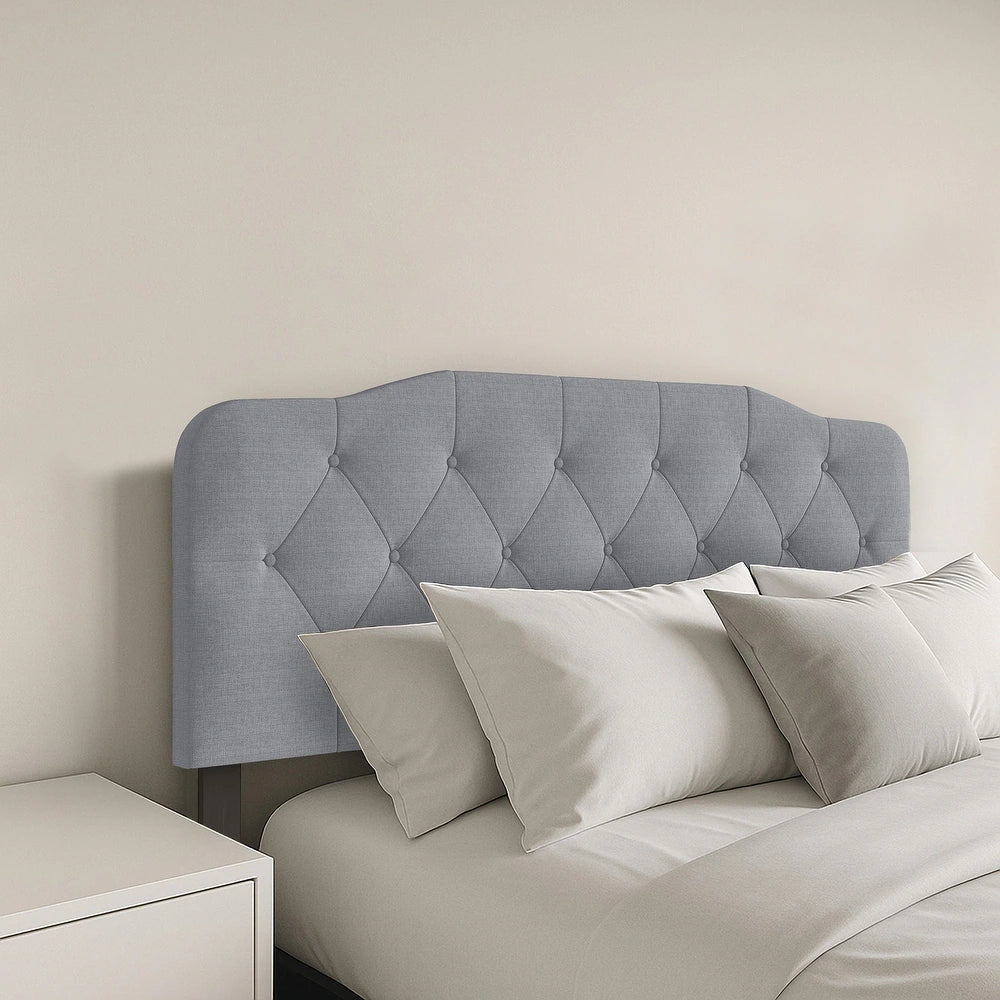 Angela Button-tufted Adjustable Headboard - Grey - Twin
