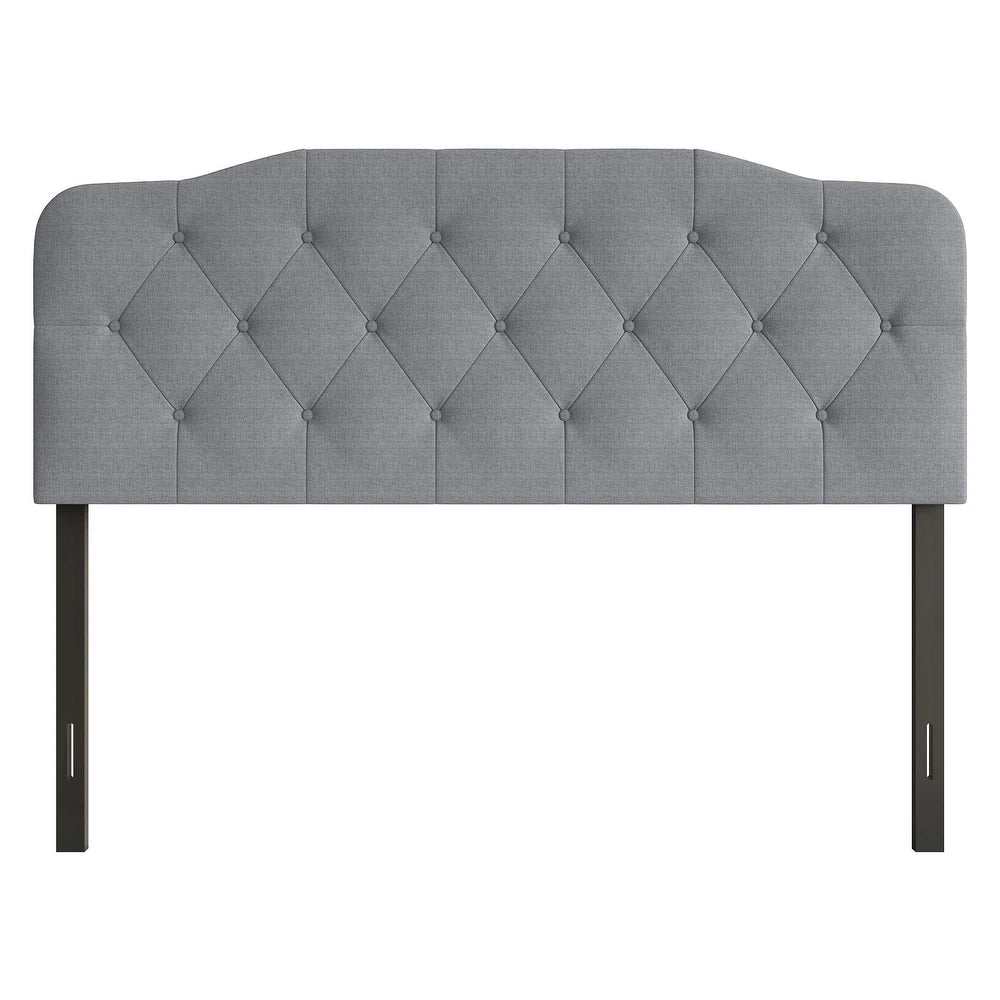 Angela Button-tufted Adjustable Headboard - Grey - Twin