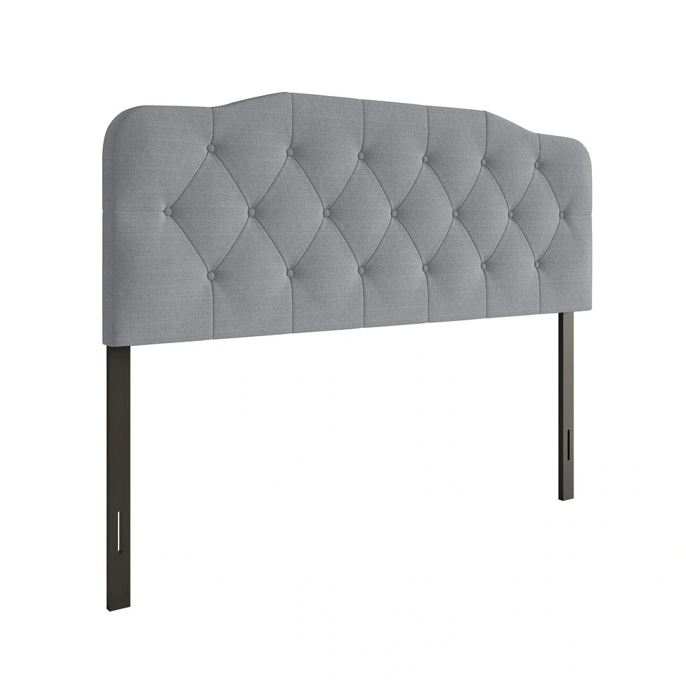 Angela Button-tufted Adjustable Headboard - Grey - Twin