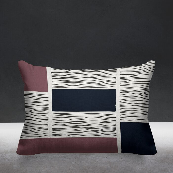 Anjelia Abstract Minimalist Indoor/Outdoor Throw Pillow