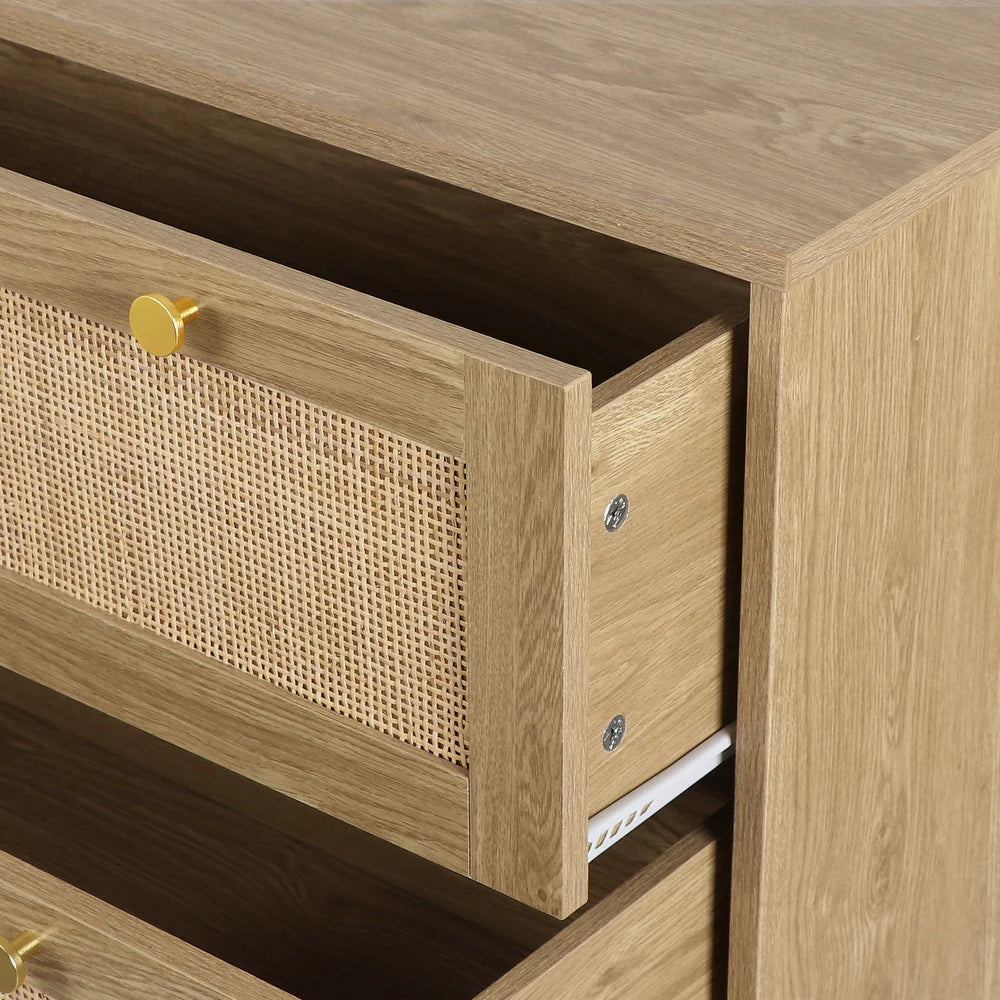 3-Drawer Rattan Chest of Drawers