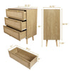 3-Drawer Rattan Chest of Drawers