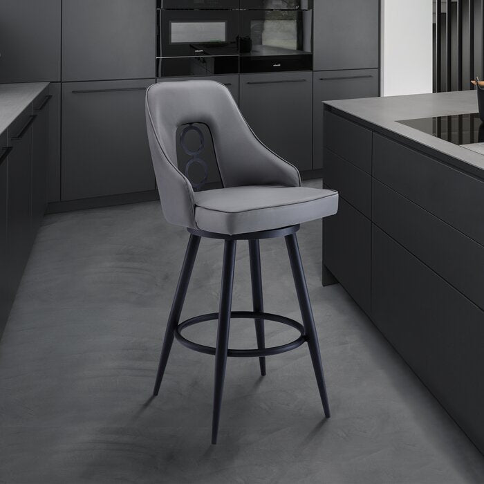 Black Powder Coat Annabel Swivel Bar Stool