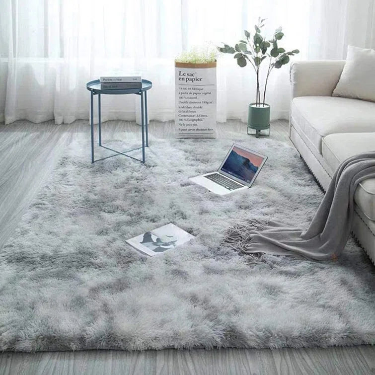 Antonije Tie Dye Shag Area Rug in Gray 8'x10'