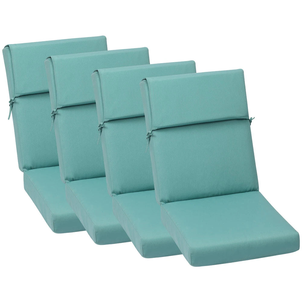 Aoodor Patio High Back Chair Cushions Set of 4, (Only Cushions) - Blue