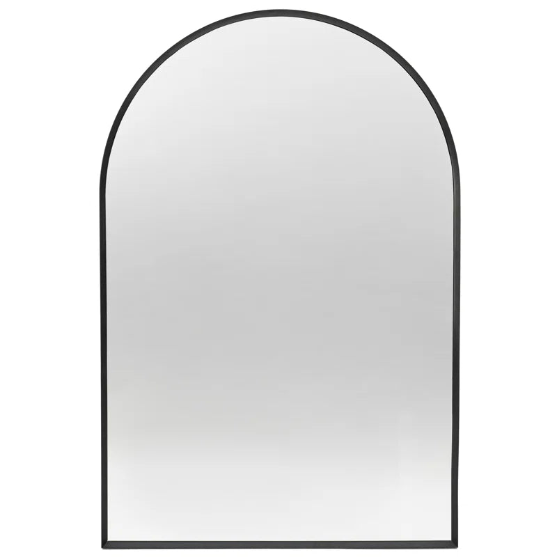 Black Arch Metal Wall Mirror