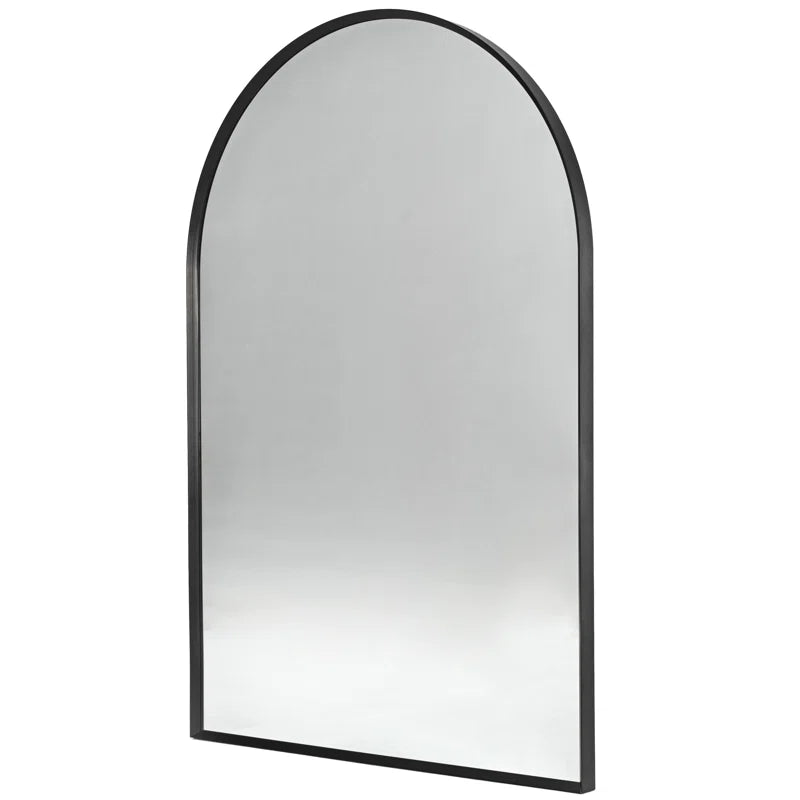 Black Arch Metal Wall Mirror