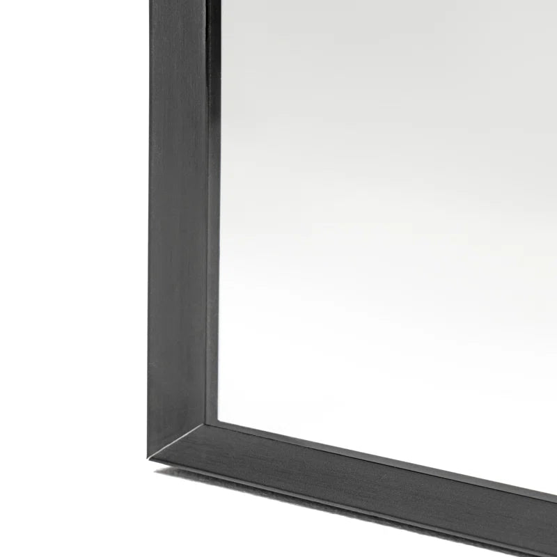 Black Arch Metal Wall Mirror