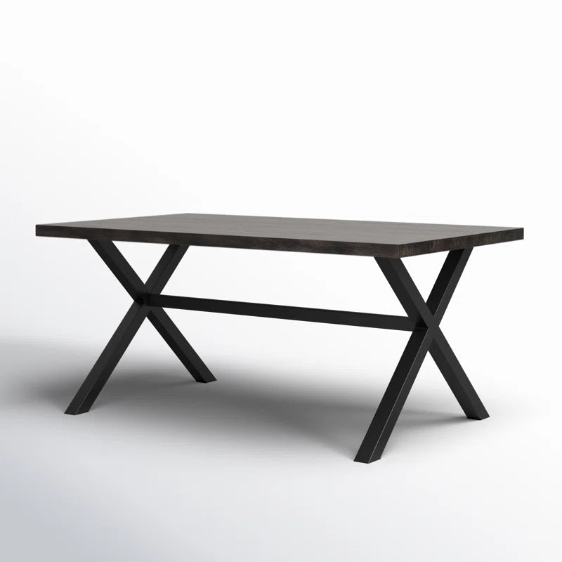 Rectangular 6-Person Long Metal Dining Table