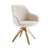 Classical Swivel Office Accent Arm Chair with Golden Legs - Golden Legs - OFF WHITE