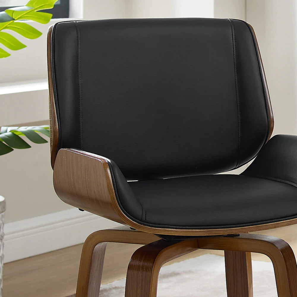 Mid-century Modern Swivel Accent Chair - Black