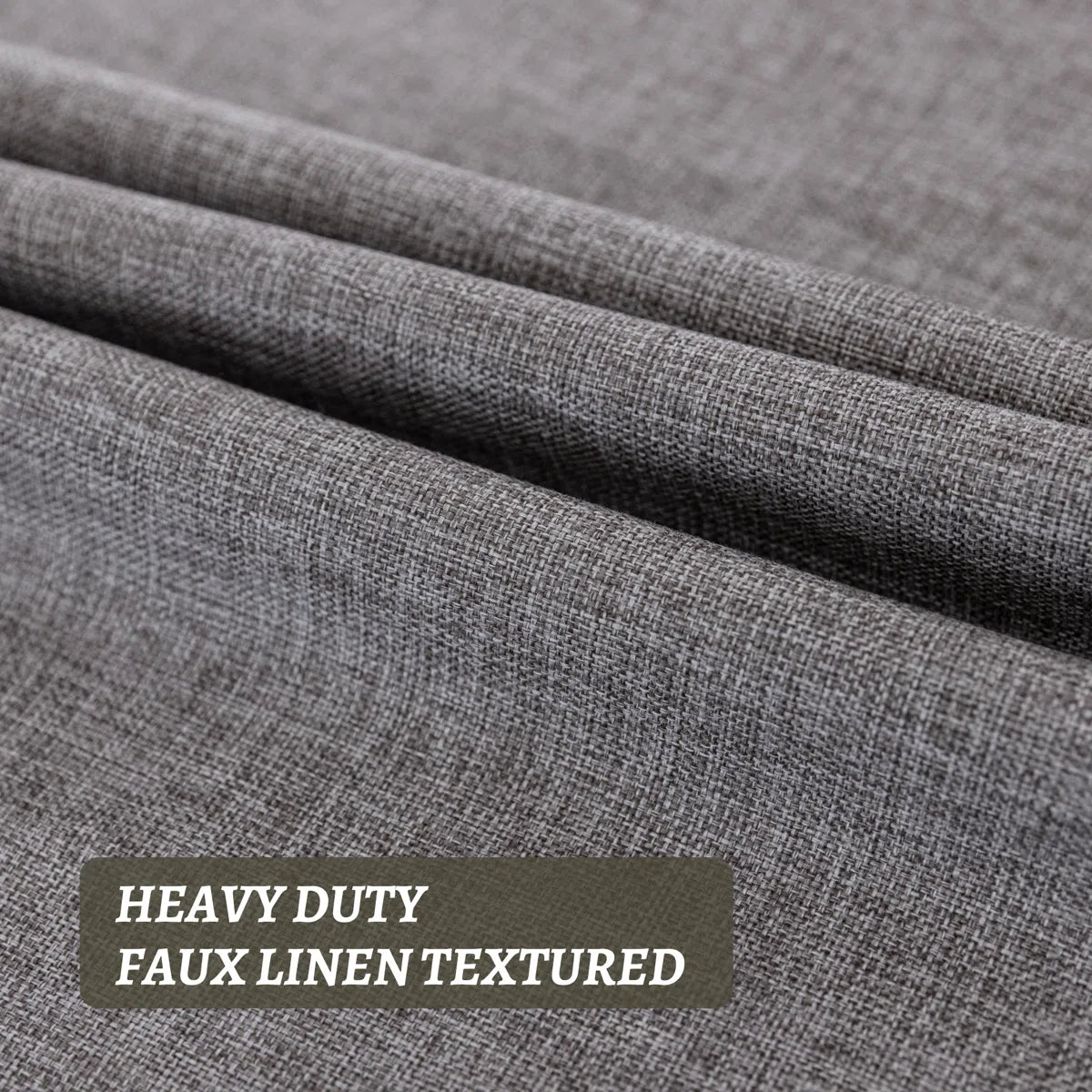 Aslyn Linen Textured Thermal InsulatedBlackout Grommet Curtain Pair