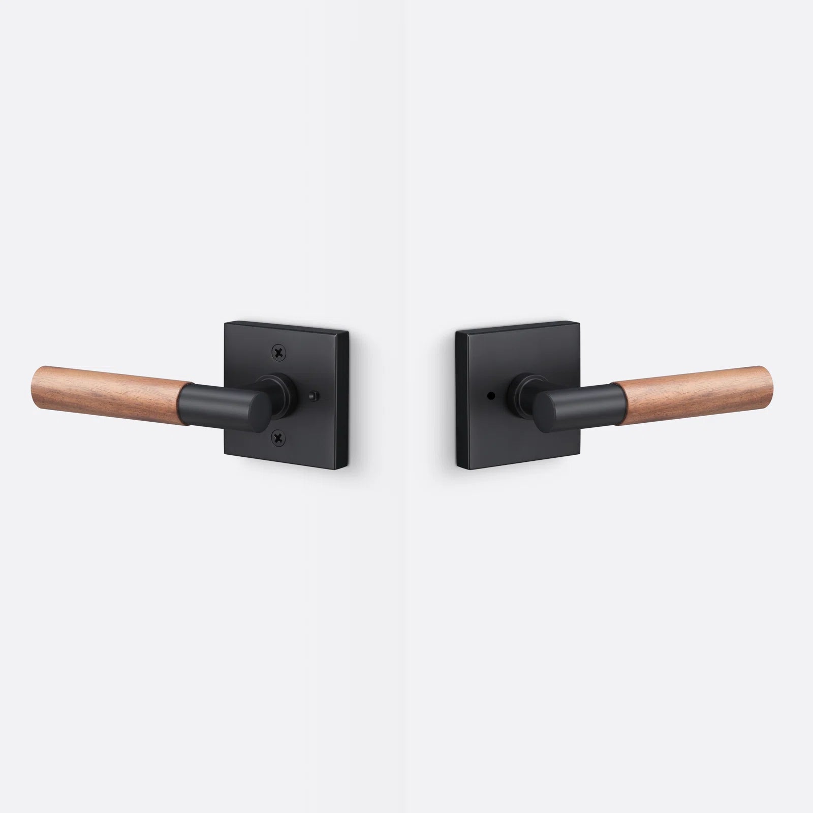 Aspra Square Privacy Rosette, Walnut Grip