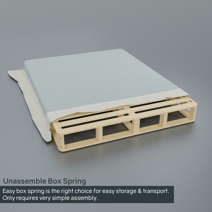 Low Profile (5")/Queen Audra Wood Unassembled Traditional Box Spring / Foundation for Mattress, White