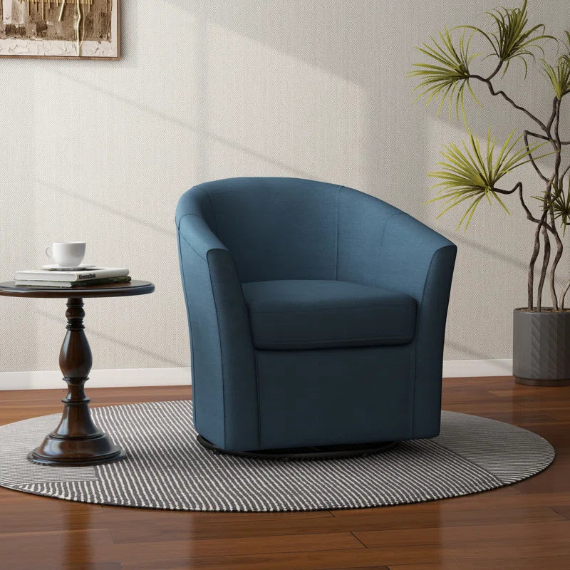 Aunna Upholstered Swivel Barrel Chair SHOWROOM ITEM