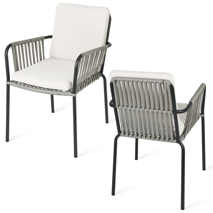 SET OF 2 Auromita Outdoor Dining Armchair with Cushion