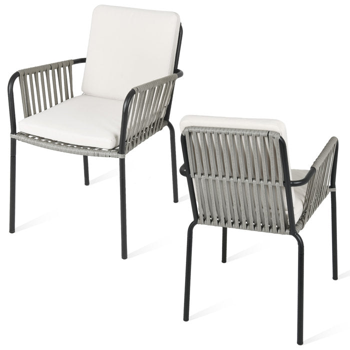 Auromita Outdoor Dining Armchair with Cushion (Set of 2)