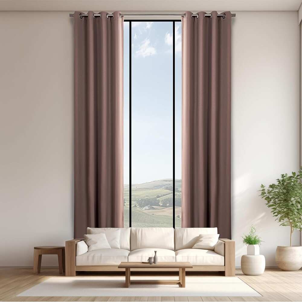 Extra Long Grommet Top Thermal Blackout Curtain Single Panel