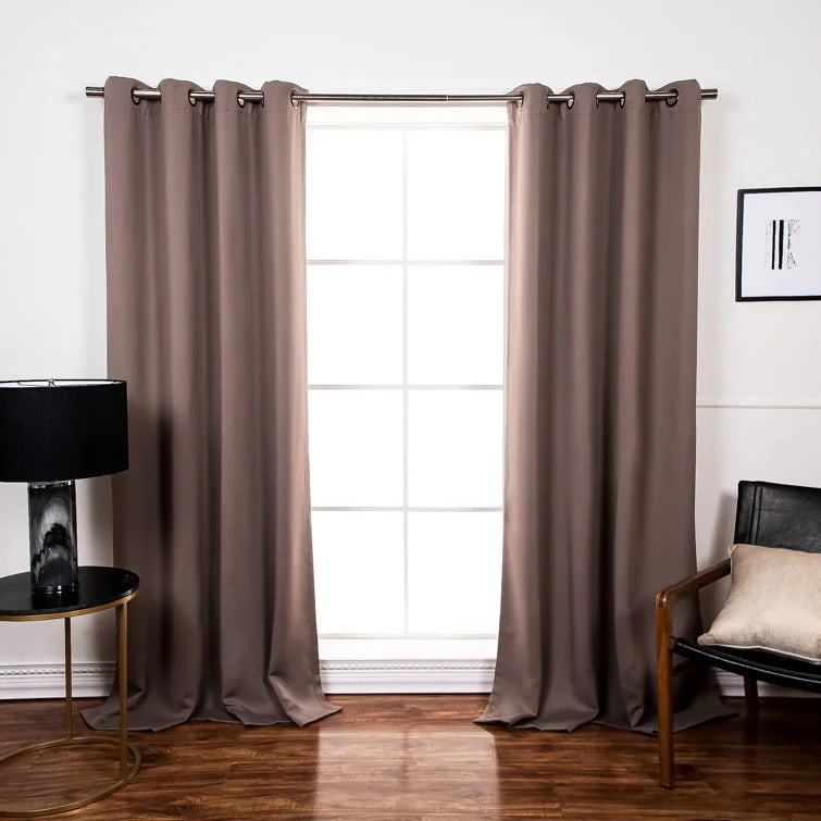 Extra Long Grommet Top Thermal Blackout Curtain Single Panel