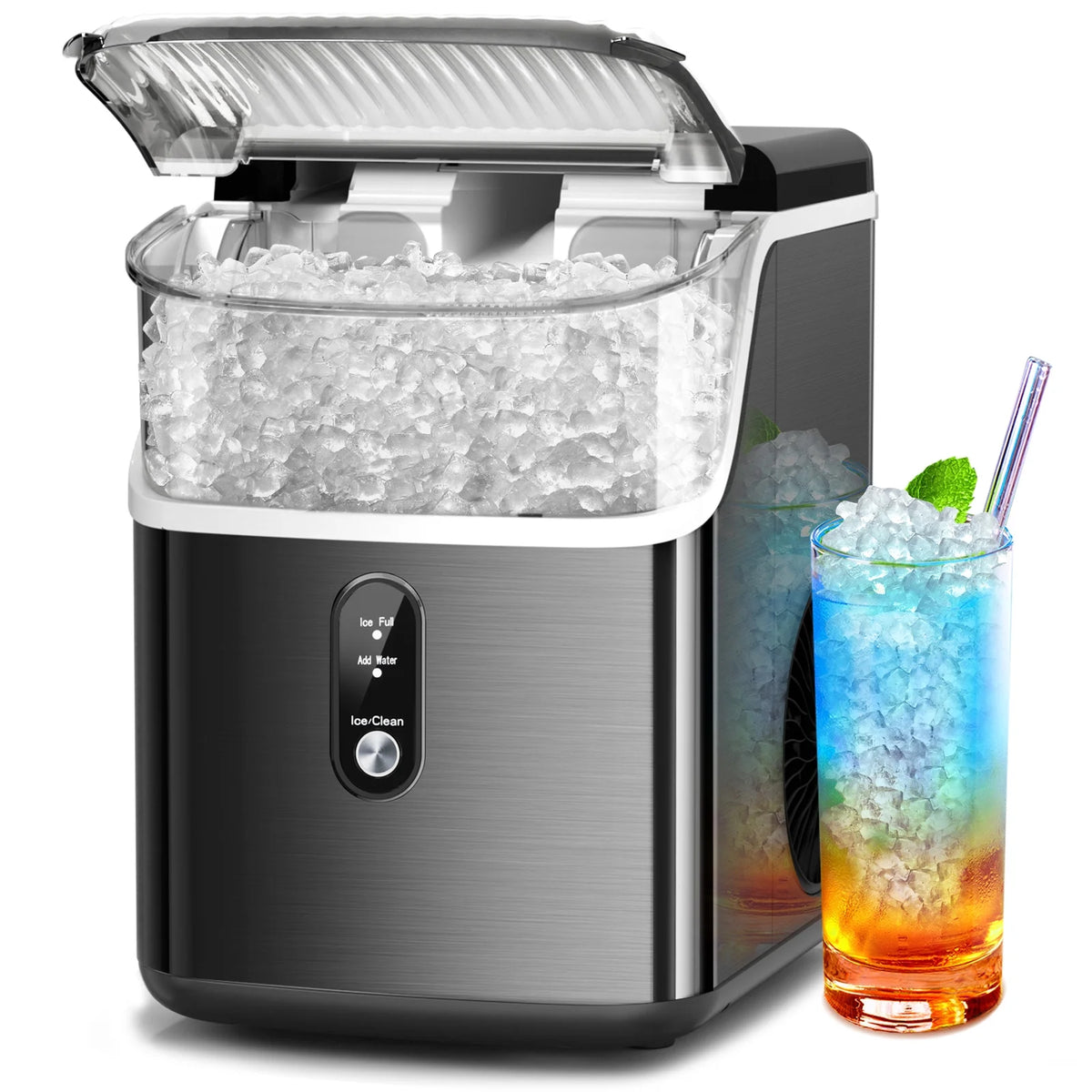 Nugget Ice Maker Countertop, Portable Ice Maker Machine with Self-Clea ...